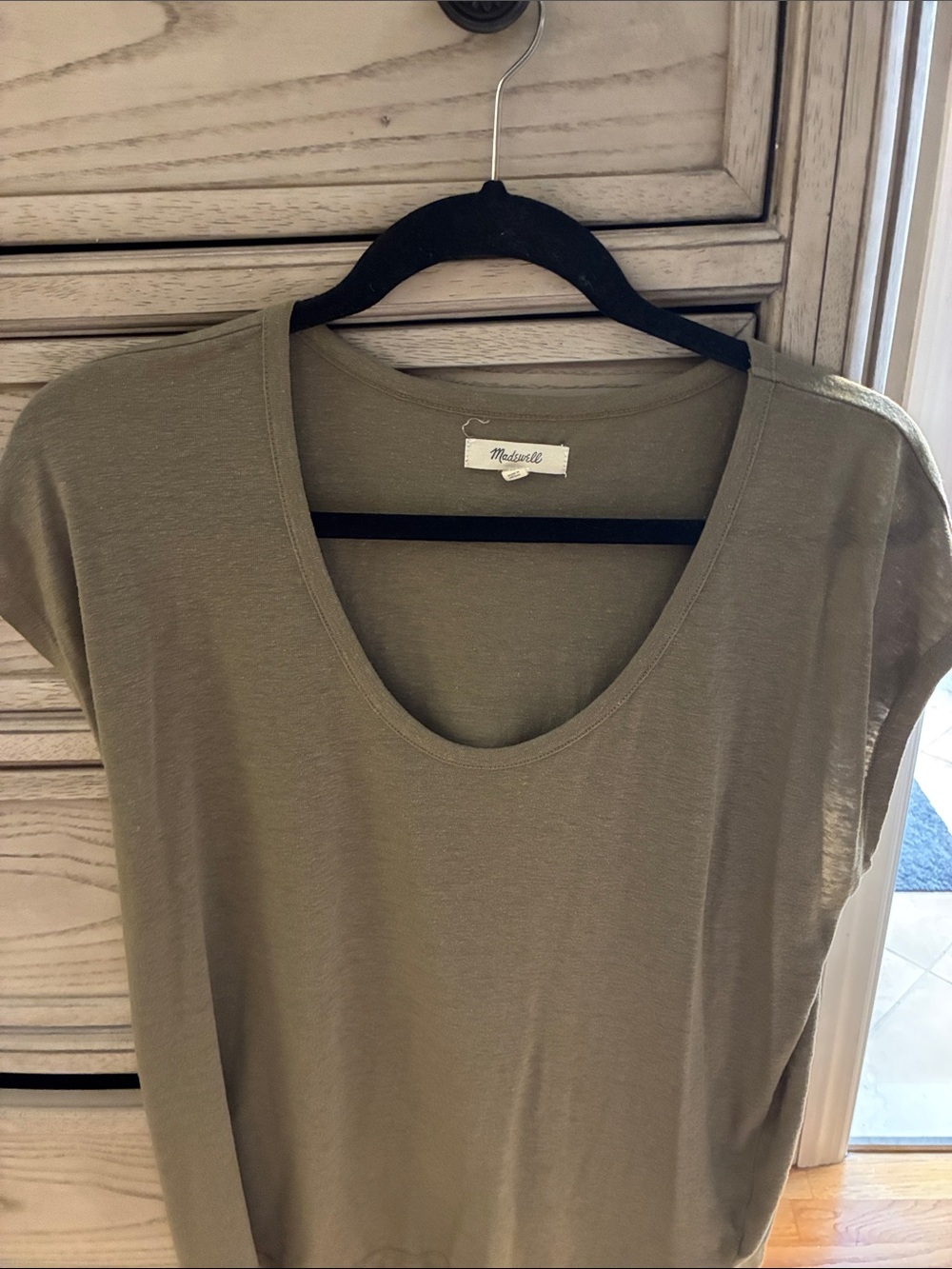 Madewell Olive Scoop Neck Short Sleeve Tee
